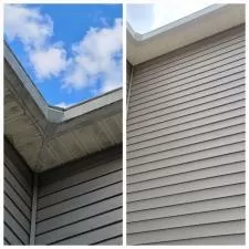 Pressure Washing Gutter BRightening 2